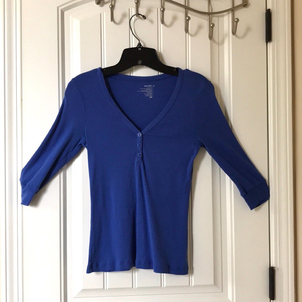 Casual Blue 3/4 Sleeve Tee